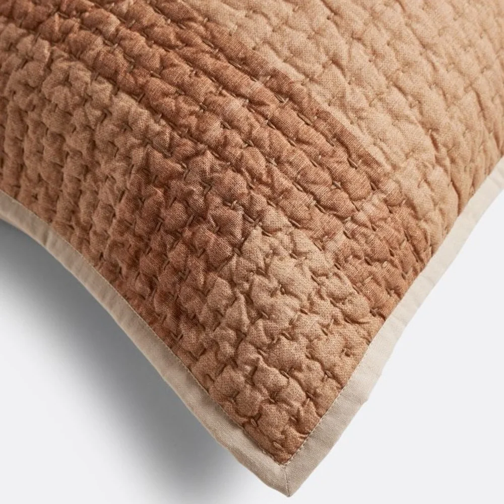 New WS/PB Rejuvenation Patchwork Pick Stitch Quilt & Euro Shams, F/Q, Rust Multi